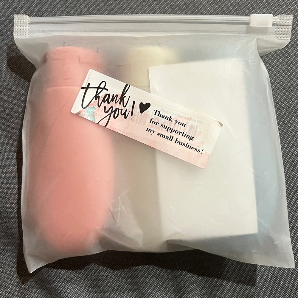 Set of 3 Travel Set - Pink, Blue, and Cream NWT